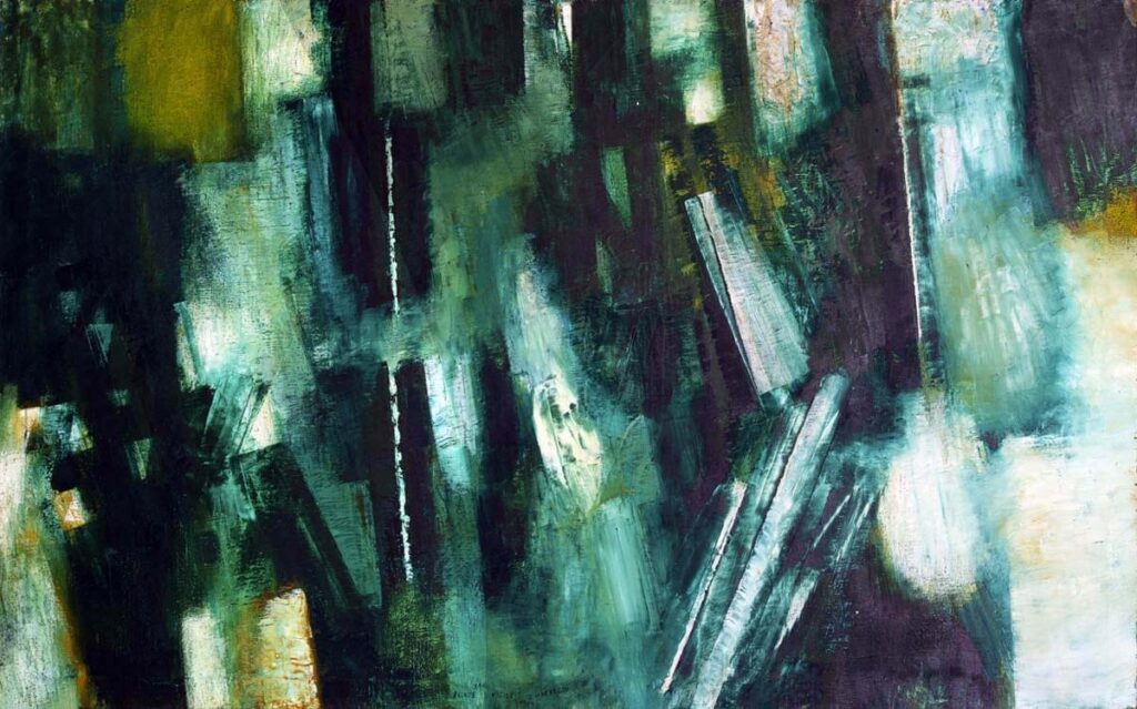 Punta san Vigilio, Garda / Grottes et cascades, huile sur toile, 1964